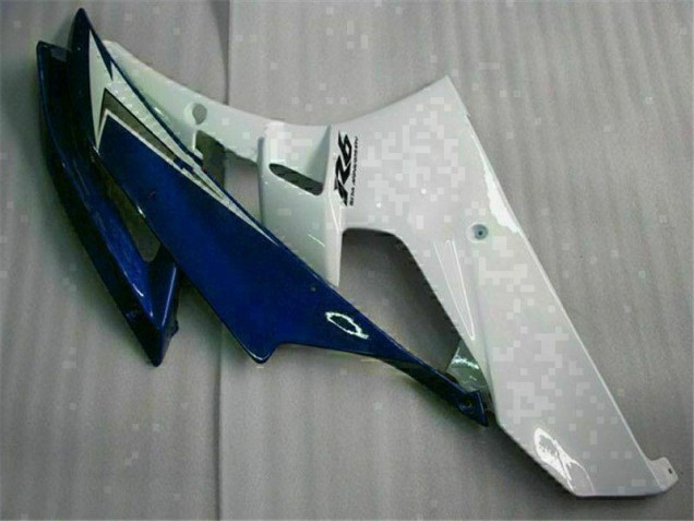 Blanco Azul Plástico Moto Yamaha R6 2006-2007 Blanco Azul Plástico Moto Yamaha R6 2006-2007