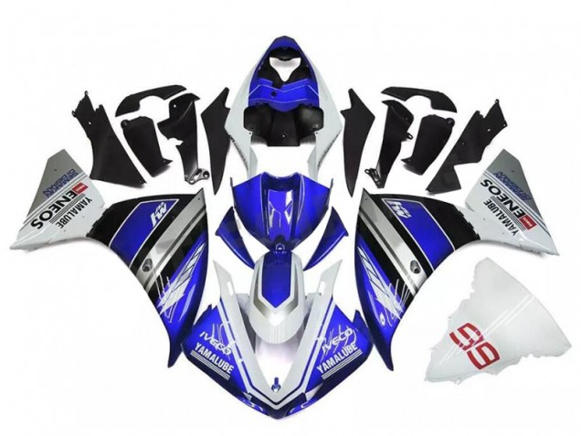 Blanco Azul Plata Carenado Moto Yamaha R1 2009-2011 Blanco Azul Plata Carenado Moto Yamaha R1 2009-2011