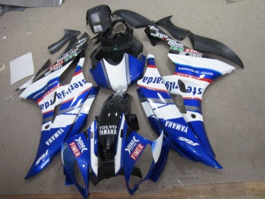 Blanco Azul Sterilgarda Volvo Carenado Moto Yamaha R6 2006-2007