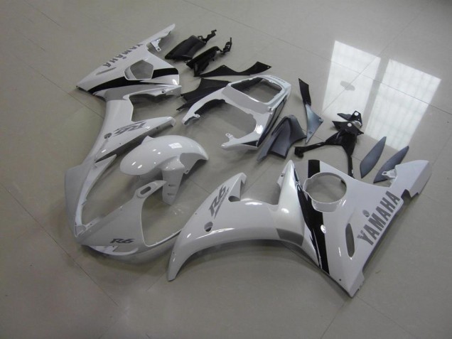 Blanco & Gris Calcomanías Carenado Moto Yamaha R6 2003-2005 Blanco & Gris Calcomanías Carenado Moto Yamaha R6 2003-2005