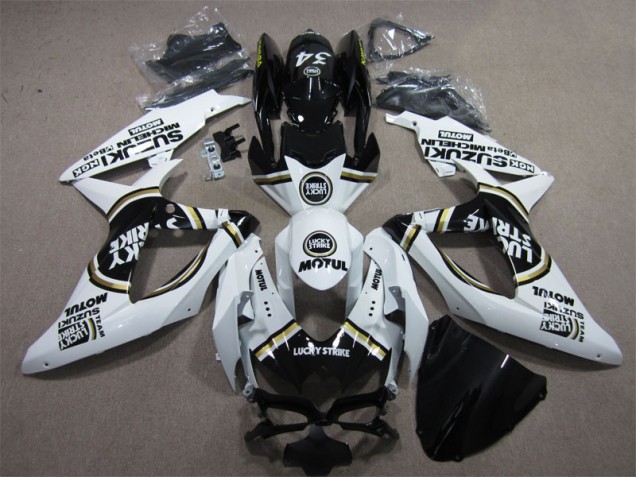 Blanco Lucky Strike Negro Motul Carenado Moto Suzuki GSXR 600 K8 2008-2010 Blanco Lucky Strike Negro Motul Carenado Moto Suzuki GSXR 600 K8 2008-2010