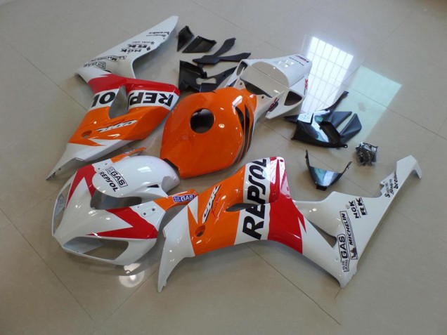 Blanco & Naranja Repsol Carenado Moto Honda CBR 1000 RR 2006-2007 Blanco & Naranja Repsol Carenado Moto Honda CBR 1000 RR 2006-2007