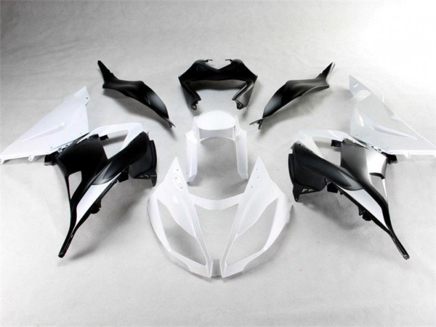 Blanco Negro ABS Moto Plástica Kawasaki ZX6R 2013-2018 Blanco Negro ABS Moto Plástica Kawasaki ZX6R 2013-2018