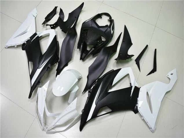 Blanco Negro ABS Moto Plástica Kawasaki ZX6R 2013-2018 Blanco Negro ABS Moto Plástica Kawasaki ZX6R 2013-2018