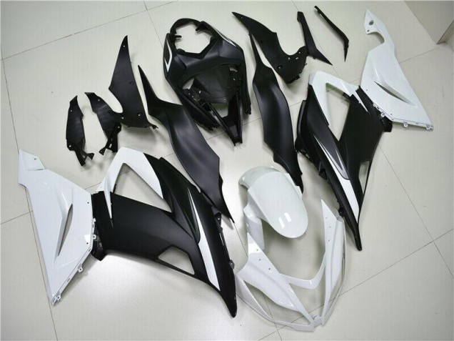 Blanco Negro ABS Moto Plástica Kawasaki ZX6R 2013-2018 Blanco Negro ABS Moto Plástica Kawasaki ZX6R 2013-2018