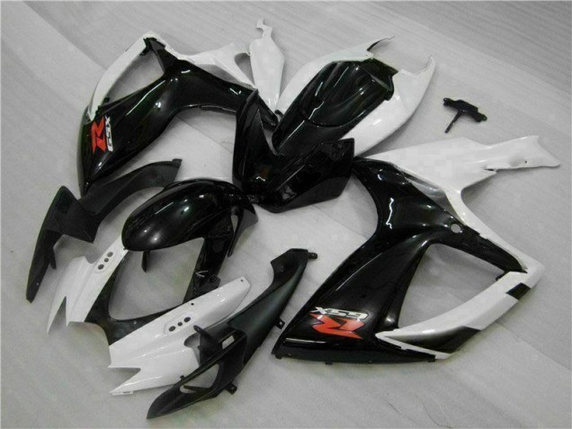 Blanco Negro ABS Moto Plástica Suzuki GSXR 600 / 750 K6 2006-2007 Blanco Negro ABS Moto Plástica Suzuki GSXR 600 / 750 K6 2006-2007