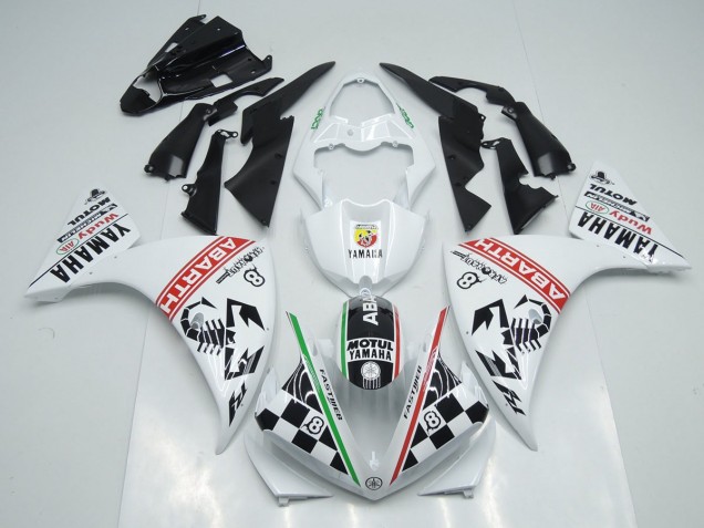 Blanco Negro Abrath Carenado Moto Yamaha R1 2012-2014