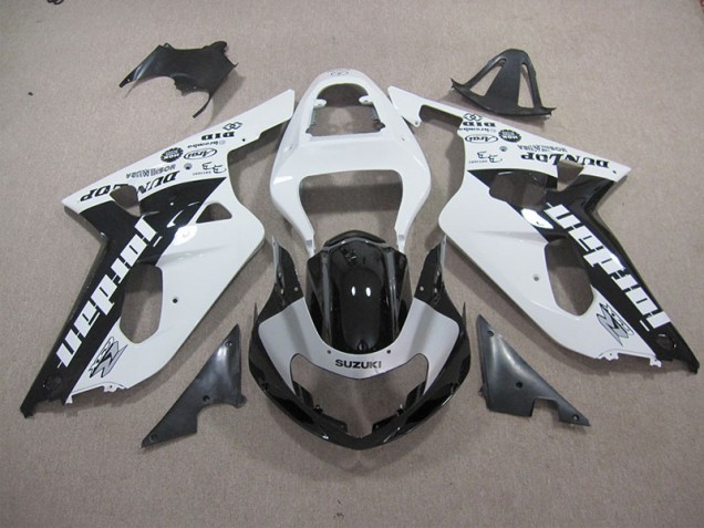 Blanco Negro Carenado Moto Suzuki GSXR 600 K1 K2 K3 2001-2003 Blanco Negro Carenado Moto Suzuki GSXR 600 K1 K2 K3 2001-2003