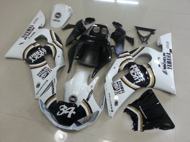 Blanco Negro Carenado Moto Yamaha R6 1998-2002