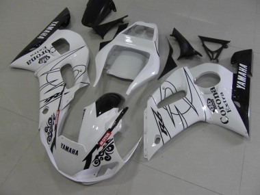 Blanco Negro Corona Carenado Moto Yamaha R6 1998-2002