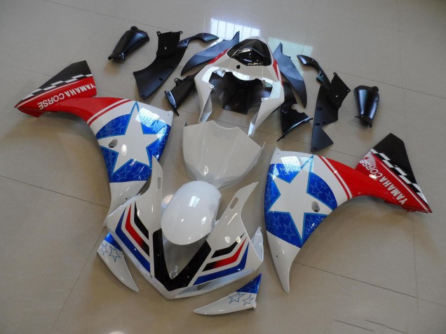 Blanco Negro Ducati Star Carenado Moto Yamaha R1 2012-2014 Blanco Negro Ducati Star Carenado Moto Yamaha R1 2012-2014