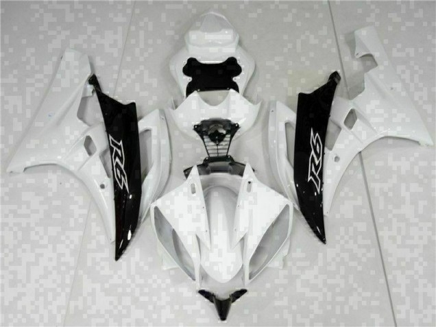 Blanco Negro Kits ABS Carenado Motocicleta Yamaha R6 2006-2007 Blanco Negro Kits ABS Carenado Motocicleta Yamaha R6 2006-2007
