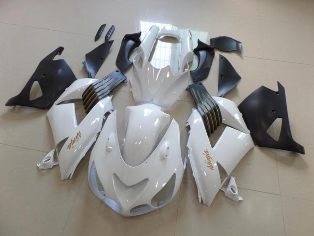 Blanco & Negro Mate Carenado Moto Kawasaki ZX14R ZZR 1400 2006-2011 Blanco & Negro Mate Carenado Moto Kawasaki ZX14R ZZR 1400 2006-2011