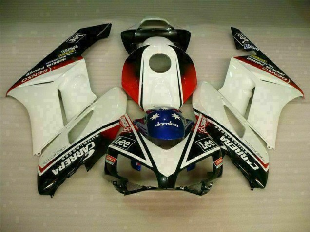 Blanco Negro Plástico Moto Honda CBR 1000 RR 2004-2005 Blanco Negro Plástico Moto Honda CBR 1000 RR 2004-2005