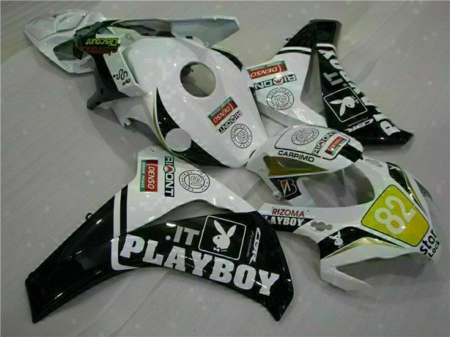 Blanco Negro Playboy Kit ABS Carenado Motocicleta Honda CBR 1000 RR 2008-2011 Blanco Negro Playboy Kit ABS Carenado Motocicleta Honda CBR 1000 RR 2008-2011