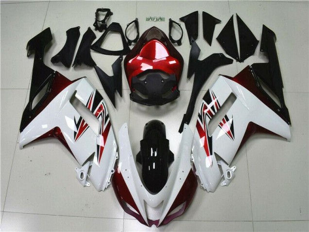 Blanco Negro Rojo Carenado Moto Kawasaki ZX6R 2007-2008 Blanco Negro Rojo Carenado Moto Kawasaki ZX6R 2007-2008