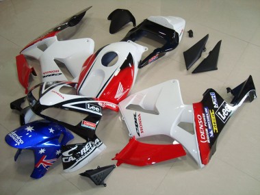 Blanco Negro Rojo Lee Carenado Moto Honda CBR 600 RR 2003-2004
