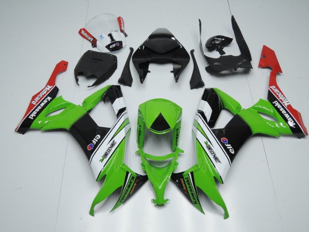 Blanco Negro & Verde Carenado Moto Kawasaki ZX10R 2008-2010 Blanco Negro & Verde Carenado Moto Kawasaki ZX10R 2008-2010