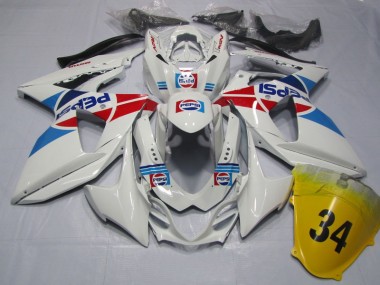 Blanco Pepsi 34 Carenado Moto Suzuki GSXR 1000 K9 2009-2016