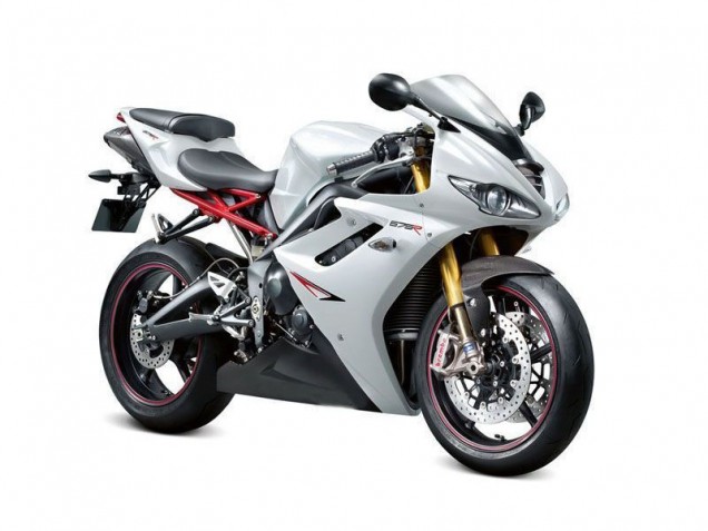 Blanco Perla Negro Carenado Moto Triumph Daytona 675 Triple 2009-2012