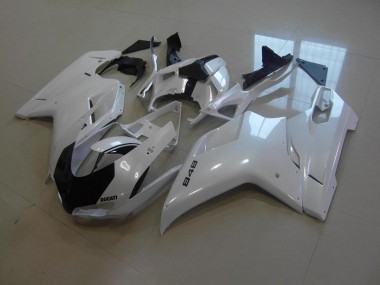 Blanco Perla Negro Raya Carenado Moto Ducati 848 1098 1198 2007-2014
