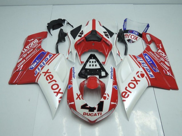 Blanco Perla Nuevo Xerox Carenado Moto Ducati 848 1098 1198 2007-2014 Blanco Perla Nuevo Xerox Carenado Moto Ducati 848 1098 1198 2007-2014