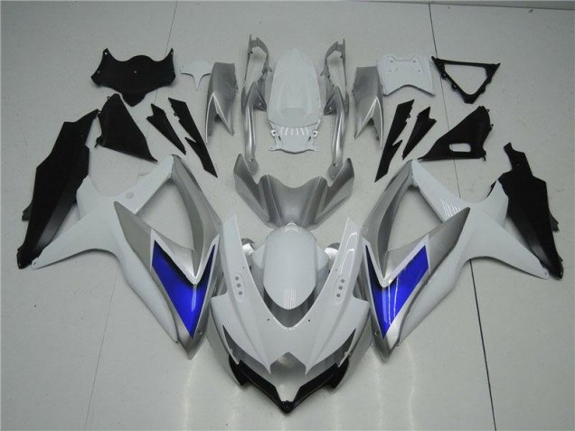 Blanco Plata Azul Carenado Moto Suzuki GSXR 600 / 750 K8 2008-2010 Blanco Plata Azul Carenado Moto Suzuki GSXR 600 / 750 K8 2008-2010