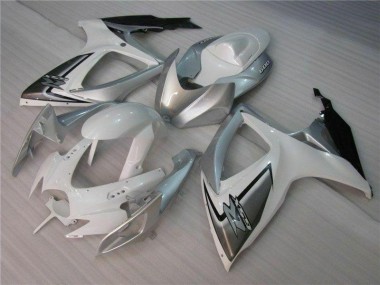 Blanco Plata Carrocería Motocicletas Suzuki GSXR 600 / 750 K6 2006-2007