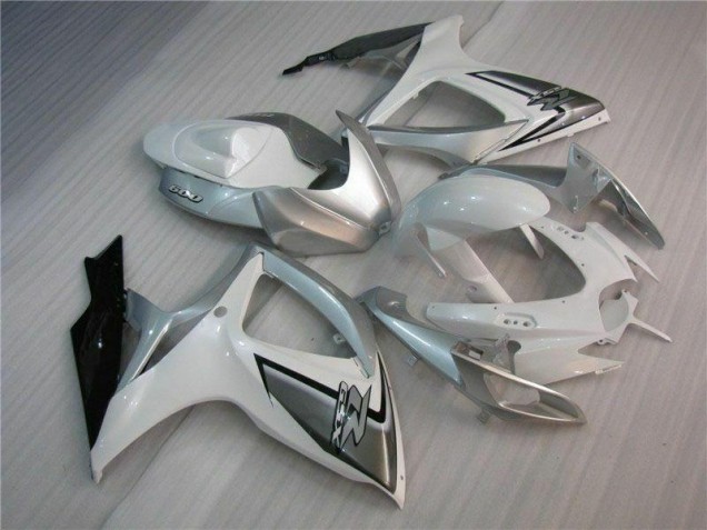 Blanco Plata Kit Completo Carenado Moto Suzuki GSXR 600 / 750 K6 2006-2007 Blanco Plata Kit Completo Carenado Moto Suzuki GSXR 600 / 750 K6 2006-2007