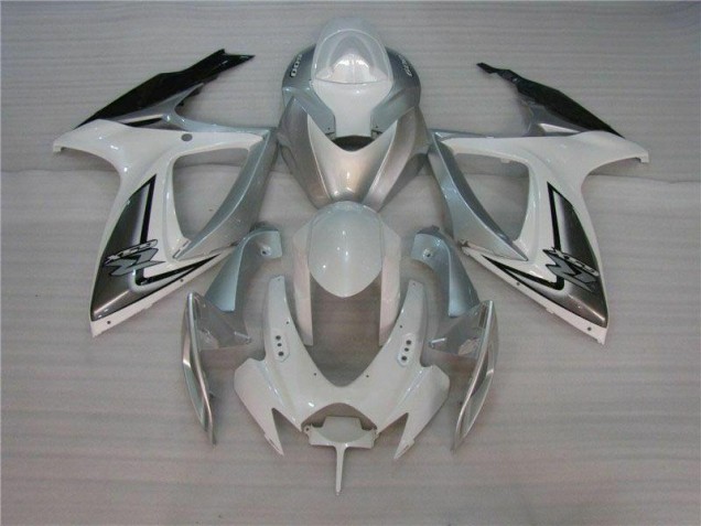 Blanco Plata Kit Completo Carenado Moto Suzuki GSXR 600 / 750 K6 2006-2007 Blanco Plata Kit Completo Carenado Moto Suzuki GSXR 600 / 750 K6 2006-2007