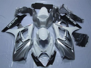 Blanco Plata Negro Carenado Moto & Plástico Suzuki GSXR 1000 K7 2007-2008