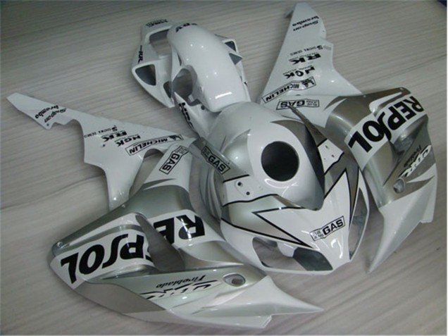 Blanco Plata Negro Repsol Moto Plástico Honda CBR 1000 RR 2004-2005 Blanco Plata Negro Repsol Moto Plástico Honda CBR 1000 RR 2004-2005