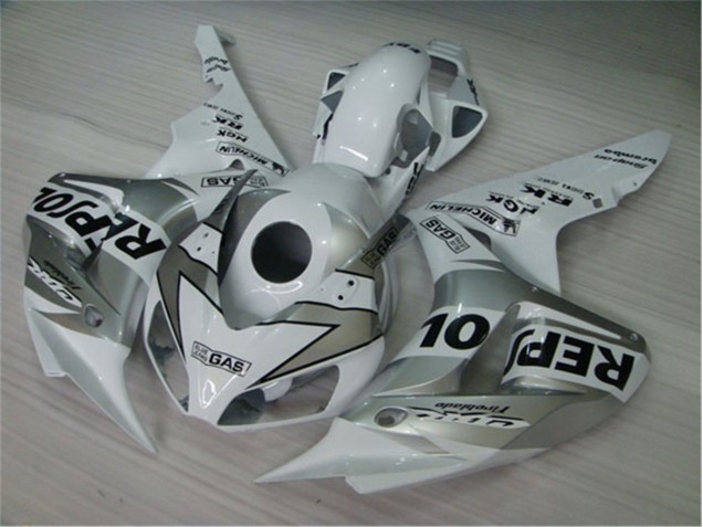 Blanco Plata Negro Repsol Moto Plástico Honda CBR 1000 RR 2004-2005 Blanco Plata Negro Repsol Moto Plástico Honda CBR 1000 RR 2004-2005