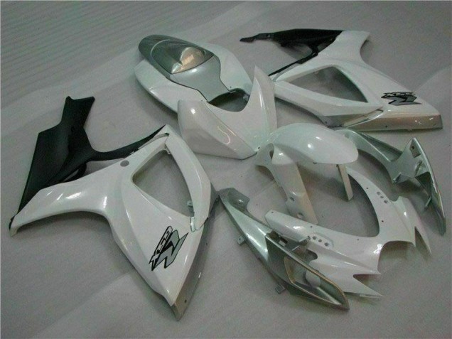 Blanco Plata Plástico Moto Suzuki GSXR 600 / 750 K6 2006-2007 Blanco Plata Plástico Moto Suzuki GSXR 600 / 750 K6 2006-2007