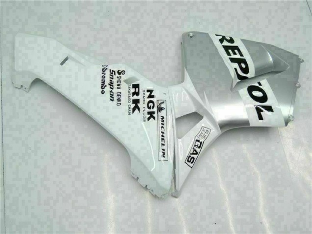 Blanco Plata Repsol Carenado Moto Honda CBR 600 RR 2003-2004