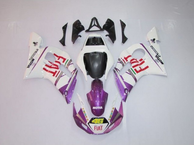 Blanco Púrpura Fiat 46 Carenado Moto Yamaha R6 1998-2002 Blanco Púrpura Fiat 46 Carenado Moto Yamaha R6 1998-2002