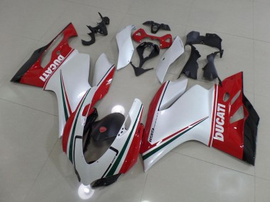 Blanco Rojo ABS Carenado Motocicleta Ducati 1199 2011-2014