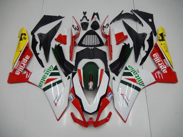 Blanco Rojo Alitalia Carenado Moto Aprilia RSV4 2009-2015 Blanco Rojo Alitalia Carenado Moto Aprilia RSV4 2009-2015
