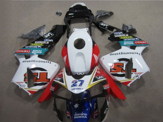 Blanco Rojo Azul 27 Carenado Moto Honda CBR 600 RR 2003-2004
