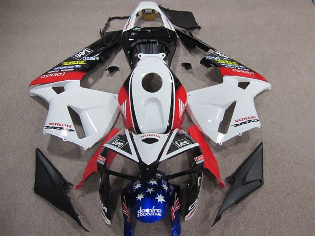 Blanco Rojo Azul Lee Carenado Moto Honda CBR 600 RR 2005-2006