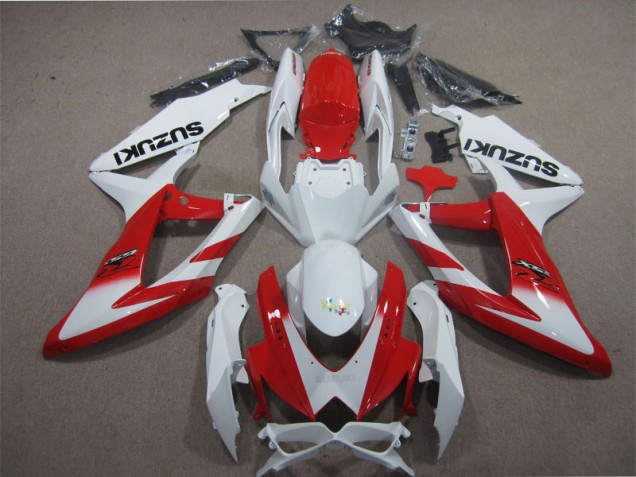 Blanco Rojo Carenado Moto Suzuki GSXR 600 K8 2008-2010 Blanco Rojo Carenado Moto Suzuki GSXR 600 K8 2008-2010