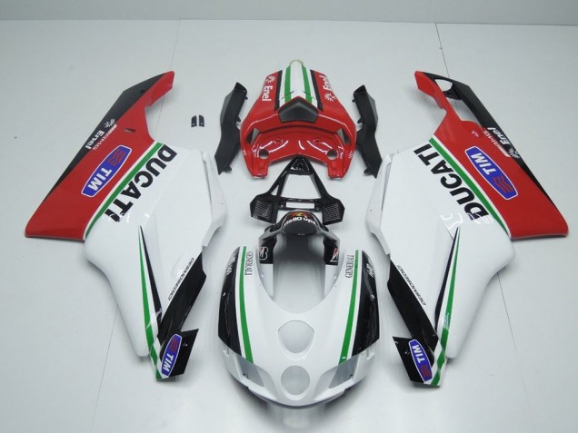 Blanco Rojo Enel Carenado Moto Ducati 749 999 2005-2006 Blanco Rojo Enel Carenado Moto Ducati 749 999 2005-2006