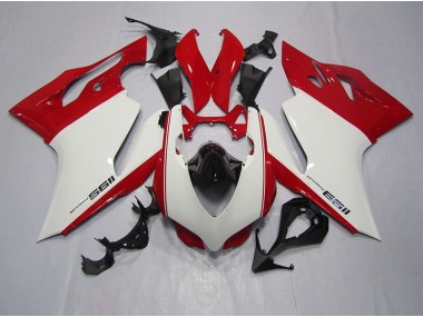Blanco Rojo Inyección Kit Carenado Moto Ducati 1199 2011-2014