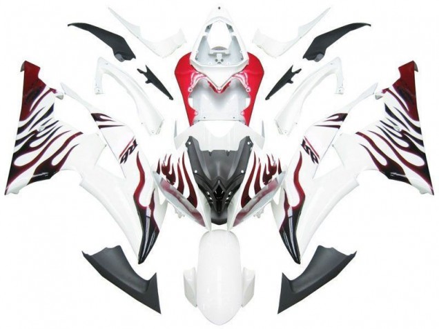 Blanco Rojo Llama R6 Carenado Moto Yamaha R6 2008-2016