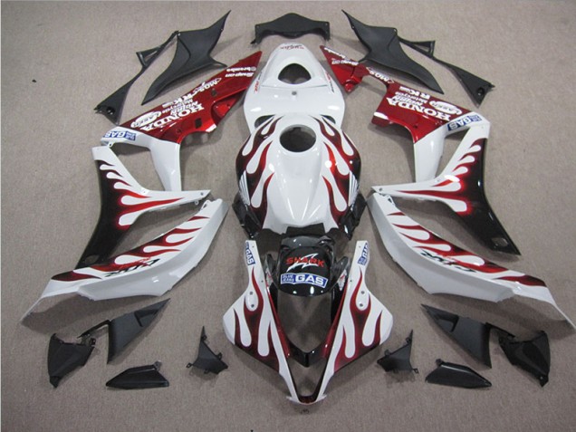 Blanco Rojo Llama Tiburón Carenado Moto Honda CBR 600 RR 2007-2008