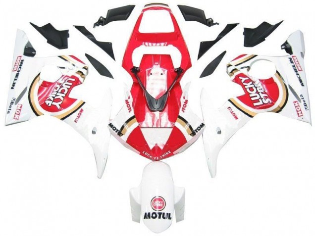 Blanco Rojo Lucky Strike Carenado Moto Yamaha R6 2003-2005 Blanco Rojo Lucky Strike Carenado Moto Yamaha R6 2003-2005