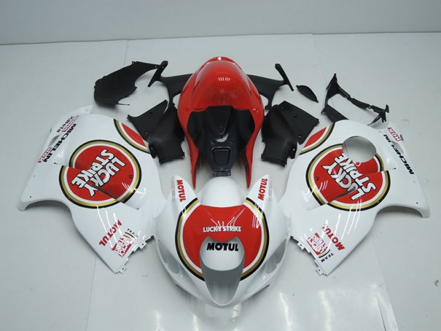 Blanco Rojo Lucky Strike Motul Carenado Moto Suzuki GSXR 1300 Hayabusa 1996-2007 Blanco Rojo Lucky Strike Motul Carenado Moto Suzuki GSXR 1300 Hayabusa 1996-2007