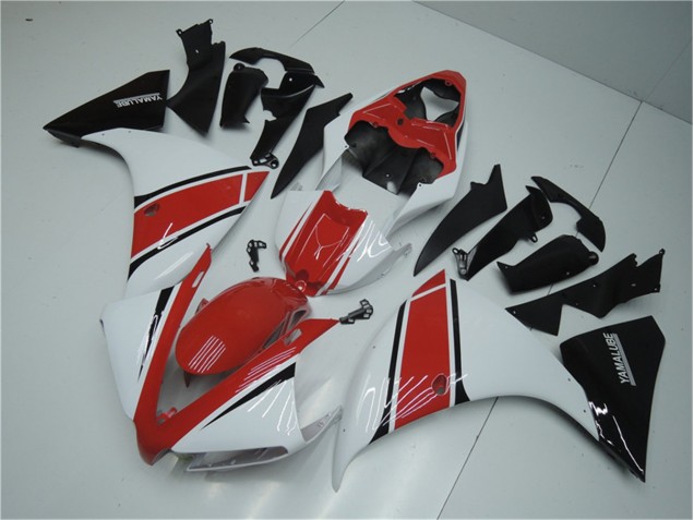 Blanco Rojo Negro Carenado Moto Yamaha R1 2012-2014