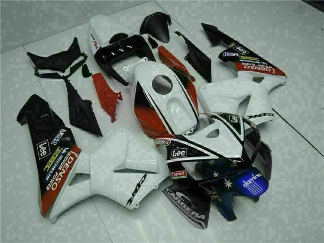 Blanco Rojo Negro Lee Carenado Moto Honda CBR 600 RR 2005-2006 Blanco Rojo Negro Lee Carenado Moto Honda CBR 600 RR 2005-2006