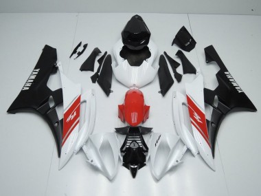 Blanco Rojo & Negro Mate Carenado Moto Yamaha R6 2006-2007